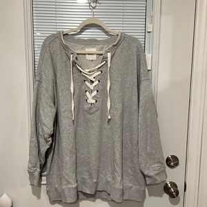 Aerie hockey style crew neck